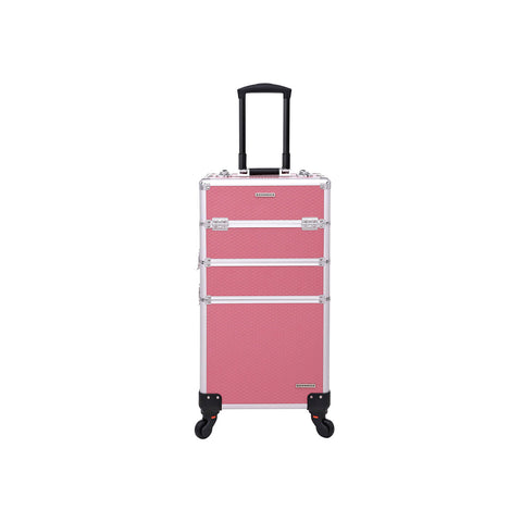 Rootz Cosmetic Trolley - Makeup Case - Beauty Organizer - ABS Hard Shell - Aluminum Strips - Impact Resistant - 30cm x 70cm x 25cm