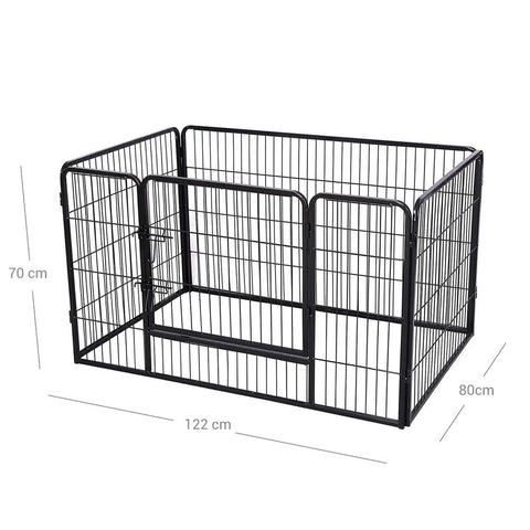 Rootz Puppy Run - Outdoor Enclosure - Small Pets - Run For Dogs - High-quality Material - Versatile - Iron Pipe - Black - 122 x 70 x 80 cm (W x H x D)