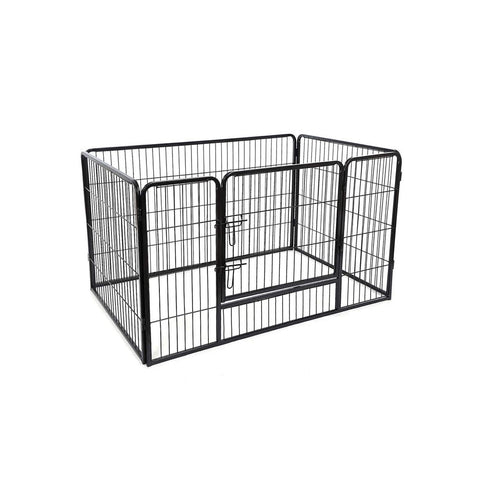 Rootz Puppy Run - Outdoor Enclosure - Small Pets - Run For Dogs - High-quality Material - Versatile - Iron Pipe - Black - 122 x 70 x 80 cm (W x H x D)