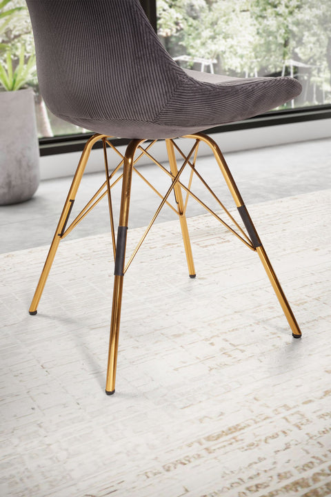 Rootz Dining Room Chair Set of 2 - Anthracite Fabric Chairs - Scandinavian Kitchen Chairs - Comfortable & Durable - Non-Squeak Legs - 48cm x 58cm x 85cm