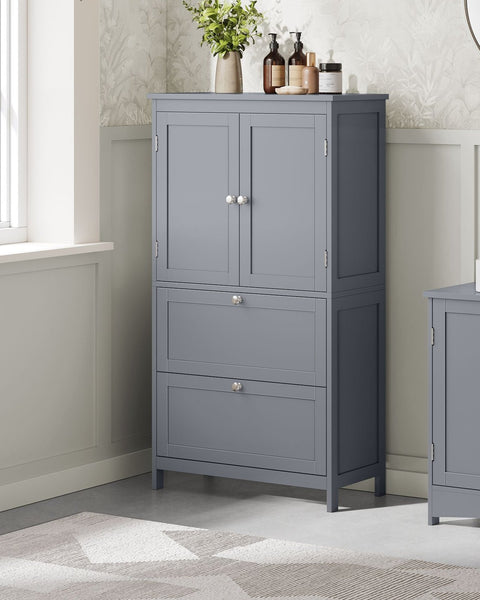 Rootz Dove Gray Bathroom Cabinet - Storage Unit - Organizer - MDF Material - Spacious Design - Easy Assembly - 30cm x 60cm x 110cm