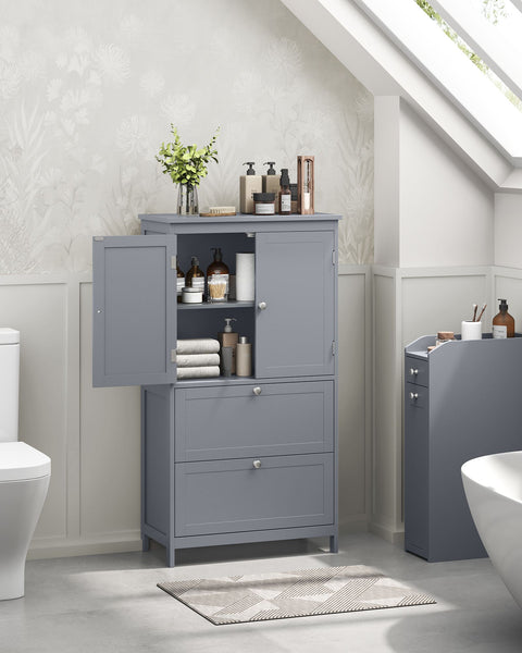 Rootz Dove Gray Bathroom Cabinet - Storage Unit - Organizer - MDF Material - Spacious Design - Easy Assembly - 30cm x 60cm x 110cm