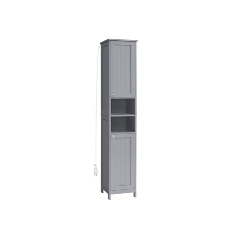 Rootz Dove Gray Bathroom Cabinet - Storage Organizer - MDF Furniture - Adjustable Shelves - 30cm x 30cm x 170cm