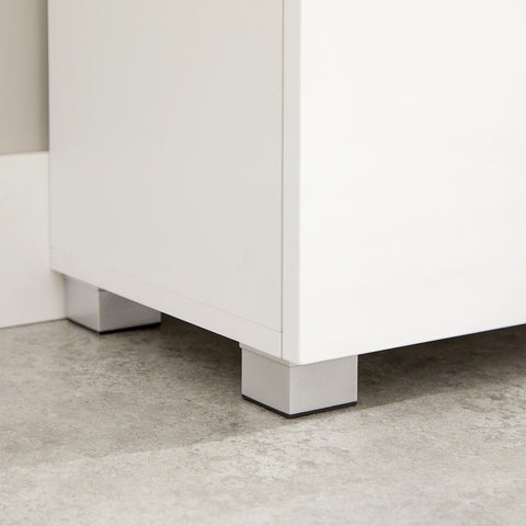 Rootz Bathroom Cabinet - White Storage Unit - MDF Doors - Chipboard Body - Adjustable Shelf - Anti-Tip Protection - 60cm x 30cm x 80cm