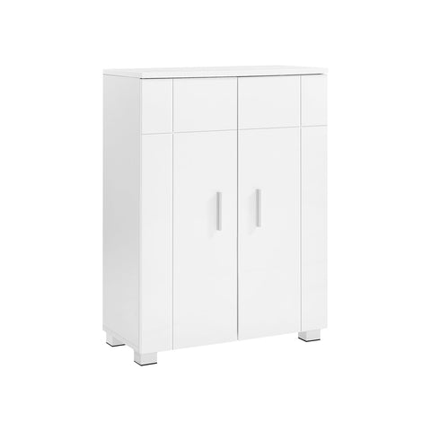 Rootz White Bathroom Cabinet - Storage Unit - Organizer - MDF Chipboard - 60cm x 30cm x 82cm - 18kg - 60kg Capacity