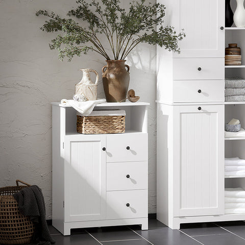 Rootz Bathroom Dresser - Storage Cabinet - Hall Closet - Adjustable Shelf - Anti-Tip Safety - Spacious Design - 60cm x 86cm x 33cm