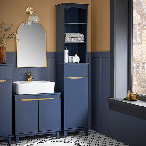 Rootz Tall Bathroom Cabinet - Storage Organizer - Shelving Unit - MDF & Pine Construction - Adjustable Shelf - Anti-Tip Design - 35cm x 170cm x 30cm