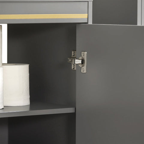 Rootz Modern Sink Base Cabinet - Bathroom Vanity - Storage Organizer - Stylish Gray and Gold Finish - Spacious Interior - Easy Assembly - 75cm x 65cm x 35cm