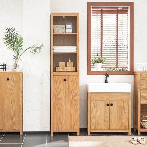 Rootz Sink Base Cabinet - Bathroom Cabinet - Washbasin Stand - Moisture Resistant - Adjustable Shelf - Easy Assembly - 60cm x 60cm x 35cm
