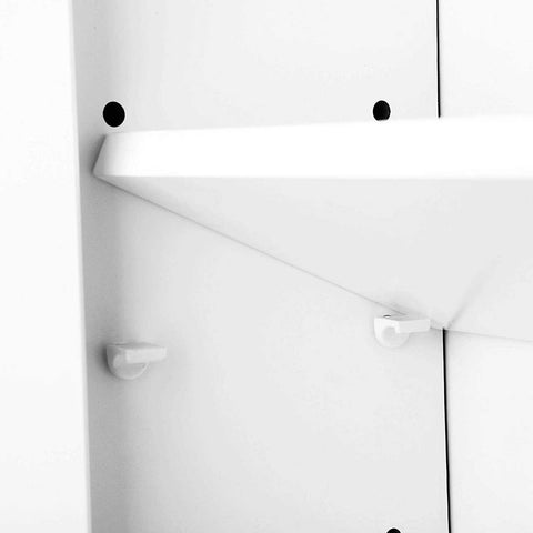 Rootz Bathroom Cabinet - Storage Cupboard - Hygiene Organizer - White MDF - 60cm x 20cm x 70cm - Open Compartment - Adjustable Shelf - Chrome-Plated Knobs