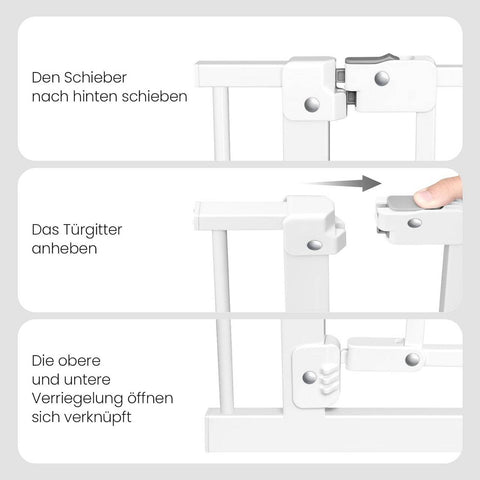 Rootz Adjustable Safety Gate - Child and Pet Barrier - Security Gate - Secure, Convenient, Self-Closing - Adjustable Fit (75-97cm x 76cm x 2.5cm)