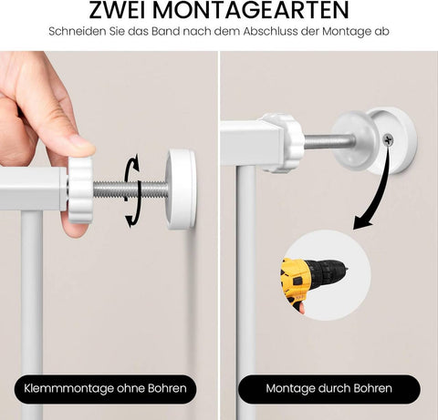 Rootz Adjustable Safety Gate - Child and Pet Barrier - Security Gate - Secure, Convenient, Self-Closing - Adjustable Fit (75-97cm x 76cm x 2.5cm)