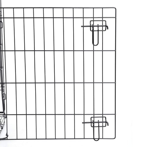 Rootz Dog Cage - 2 Doors - Xxl - High-quality Material - Two-door Design - Easily Foldable - Good Workmanship - Removable Base Tray - Iron Wire-ABS Plastic - Black - 122 x 81 x 76 cm (W x H x D)