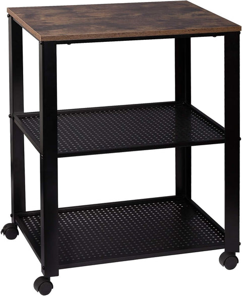 Rootz Retro Metal Serving Trolley - Storage Cart - Utility Rolling Cart - Space-Saving, Versatile, Durable - 60cm x 76cm x 40cm