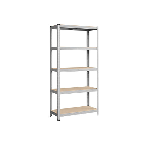 Rootz Garage Storage Rack - Shelving System - Organizer - Steel Frame - Wooden Shelves - Rust-Resistant - Adjustable - Tip Protection - 180cm x 90cm x 40cm