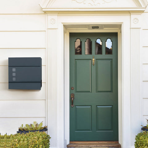 Rootz Galvanized Steel Mailbox - Letterbox - Postbox - Weatherproof - Secure Lock - Easy Installation - 37cm x 10.5cm x 37cm