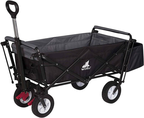 Rootz Foldable Handcart - Utility Wagon - Garden Cart - Durable Construction - Easy Storage - Enhanced Mobility - 120cm x 51cm x 93cm