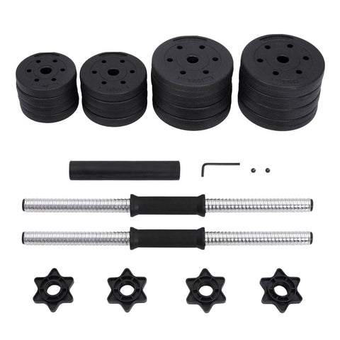 Rootz Dumbbell Set - Weight Set - Barbell Connection - Adjustable Weights - Space Saving - 10kg to 30kg - 69cm x 62cm x 73.5cm