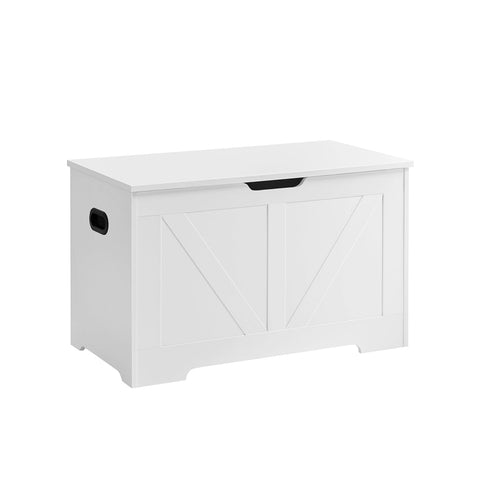 Rootz White Shoe Bench with Seat - Entryway Bench - Storage Bench - Chipboard Material - 40cm x 80cm x 46cm - Max. Static Load Capacity 136kg - Max. Static Load Capacity of Inner Compartment 60kg