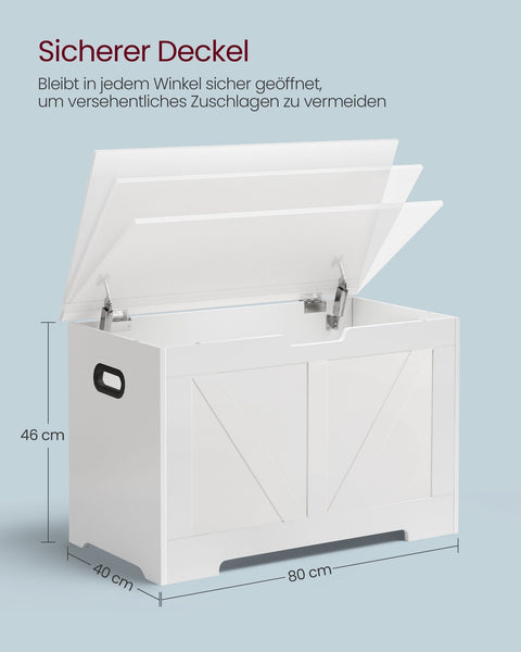 Rootz White Shoe Bench with Seat - Entryway Bench - Storage Bench - Chipboard Material - 40cm x 80cm x 46cm - Max. Static Load Capacity 136kg - Max. Static Load Capacity of Inner Compartment 60kg