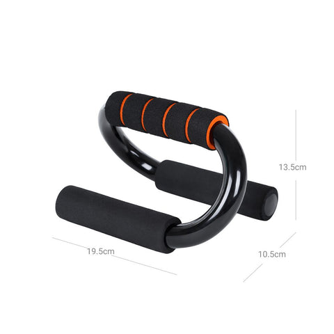 Rootz Push-up Handles - 2 Steel Push-up Bars - Exercise Handles - Portable Push-up Grips - Fitness Push-up Handles - Strength Training - Black + Orange - 19.5 x 10.5 x 13.5 cm (W x H x D)