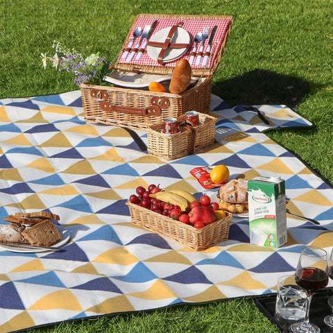 Rootz Picnic Blanket - Outdoor Blanket - Waterproof Mat - Fleece Surface - Aluminum Coating - Portable - Lightweight - Insulated - 200cm x 200cm - 40cm x 25cm x 12cm