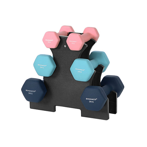 Rootz Dumbbell Set - Lightweight Weights - Strength Training - Neoprene Coating - 13.5cm x 6.5cm x 6cm