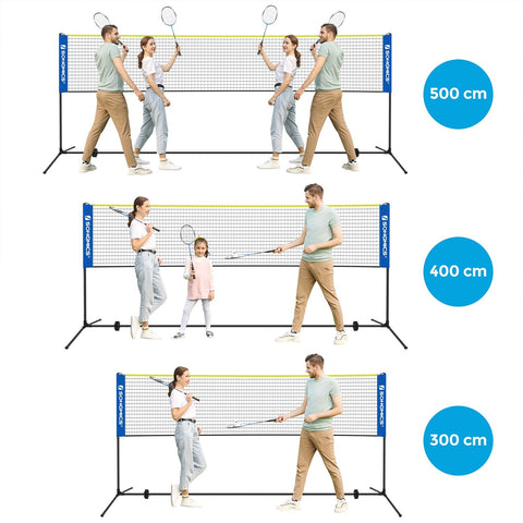 Rootz Badminton Bar Set - Outdoor Game Set - Portable Sports Set - Steel Rods - PE Mesh - Oxford Fabric - Adjustable Height - Lightweight - Easy Assembly - 400cm x 103cm x (90-155)cm