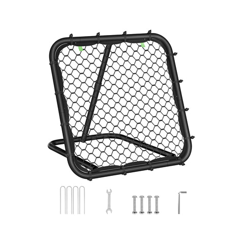 Rootz Football Goal Set - Soccer Net - Portable Goal - Galvanized Steel - Lightweight - Easy Assembly - Ink Black - 78.5cm x 84.5cm x (55-78.5cm)