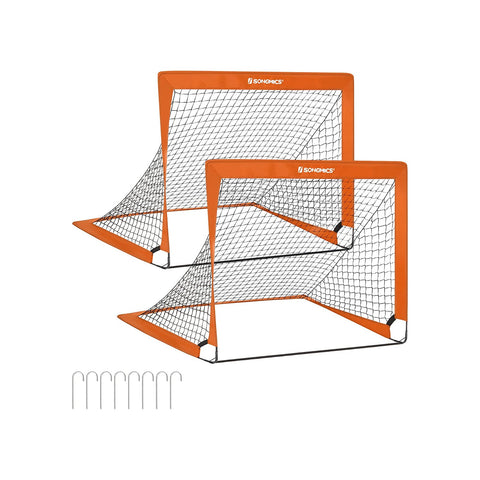 Rootz 2 Piece Set Football Goals - Soccer Nets - Portable Goal Posts - Fiberglass Rods - Polyester Mesh - Lightweight - 90cm x 120cm x 90cm