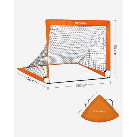 Rootz 2 Piece Set Football Goals - Soccer Nets - Portable Goal Posts - Fiberglass Rods - Polyester Mesh - Lightweight - 90cm x 120cm x 90cm