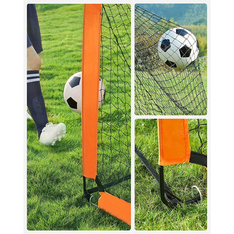 Rootz 2 Piece Set Football Goals - Soccer Nets - Portable Goal Posts - Fiberglass Rods - Polyester Mesh - Lightweight - 90cm x 120cm x 90cm