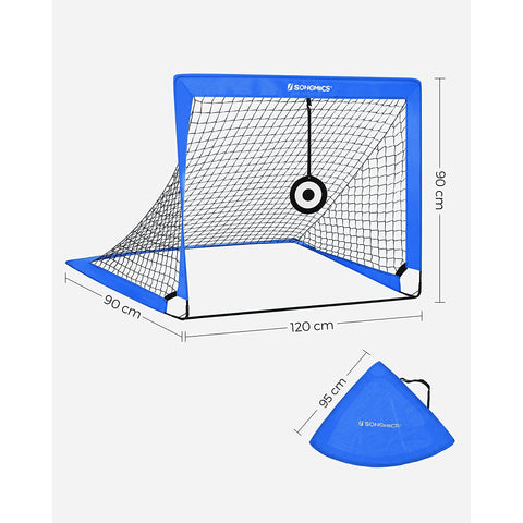 Rootz Football Goal Set - Soccer Net - Portable Goals - Fiberglass Rods - Polyester Mesh - Oxford Cloth - Lightweight - Easy Assembly - Durable - 90cm x 120cm x 90cm