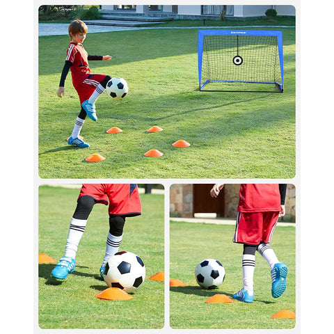 Rootz Football Goal Set - Soccer Net - Portable Goals - Fiberglass Rods - Polyester Mesh - Oxford Cloth - Lightweight - Easy Assembly - Durable - 90cm x 120cm x 90cm