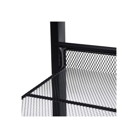 Rootz Shoe Rack - Metal Grating - Adjustable Leveling Feet - Black Iron - 74cm x 30.7cm x 104cm