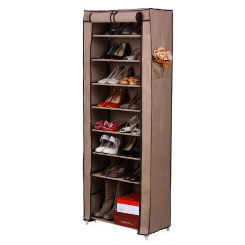 Rootz Shoe Cabinet Organizer - Shoe Rack - Shoe Storage - Non-Woven Fabric - Neat and Clear Shoe Arrangement - Dust and Dirt Protection - 58cm x 160cm x 28cm