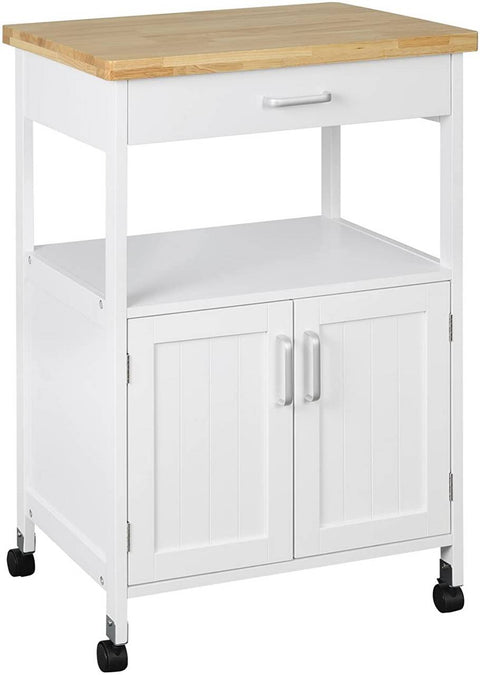 Rootz Multifunctional Kitchen Trolley - Serving Cart - Storage Trolley - Durable MDF & Rubberwood - Easy Mobility - Efficient Storage - Simple Assembly - 60cm x 90cm x 44.5cm