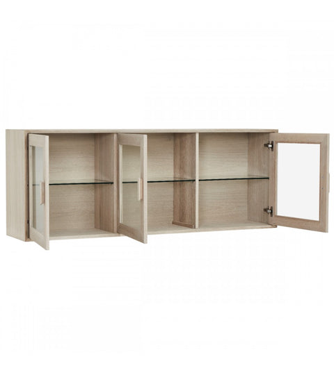 Rootz Wall Cabinet - Storage Cabinet - Display Cabinet - Solid Oak and Veneer - Durable - Elegant Design - Ample Storage - 34cm x 160cm x 60cm