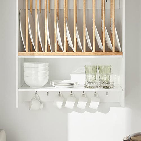 Rootz Wall Mounted Kitchen Plate Cup Rack - Kitchen Wall Shelf - Kitchen Storage Rack Shelf