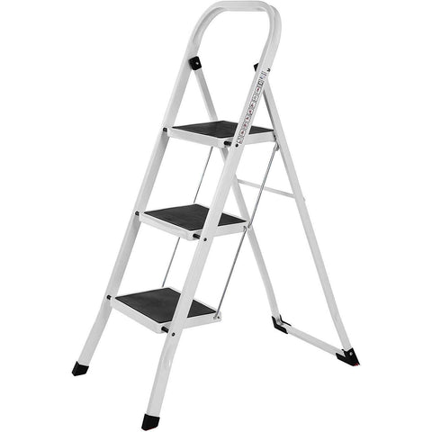 Rootz Household ladder - Household ladder with 3 steps - foldable - 150 kg load capacity