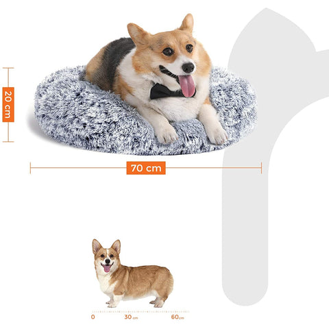 Rootz Pet Bed - Dog Bed - Dog Bed - Cat Bed - Cat Bed - Soft - Anti-Slip - PV Velvet - 70 cm - Gray