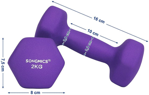 Rootz Dumbbells - Dumbbell Set - Set Of 2 - 2 x 2 kg - Dumbbells - Purple - Women