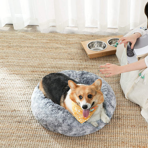 Rootz Pet Bed - Dog Bed - Dog Bed - Cat Bed - Cat Bed - Soft - Anti-Slip - PV Velvet - 70 cm - Gray