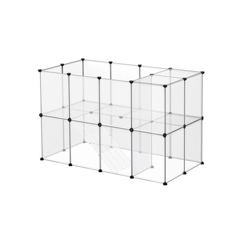 Rootz Outdoor Enclosure - Plastic Plate - Anti-slip Pad - Outdoor Enclosure - Pet Enclosure - Protective Enclosure - PP Plastic Sheet - ABS Plastic Connectors - Transparent - 143 x 73 x 91 cm (L x W x H)