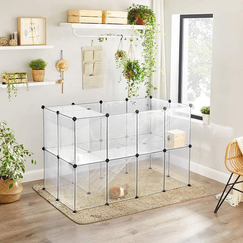 Rootz Outdoor Enclosure - Plastic Plate - Anti-slip Pad - Outdoor Enclosure - Pet Enclosure - Protective Enclosure - PP Plastic Sheet - ABS Plastic Connectors - Transparent - 143 x 73 x 91 cm (L x W x H)