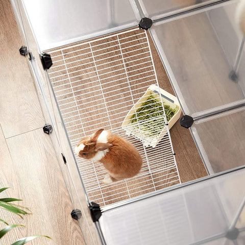 Rootz Outdoor Enclosure - Plastic Plate - Anti-slip Pad - Outdoor Enclosure - Pet Enclosure - Protective Enclosure - PP Plastic Sheet - ABS Plastic Connectors - Transparent - 143 x 73 x 91 cm (L x W x H)