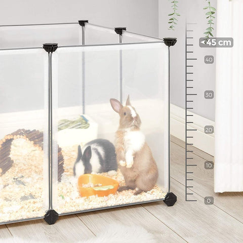 Rootz Outdoor Enclosure - Plastic Plate - Anti-slip Pad - Outdoor Enclosure - Pet Enclosure - Protective Enclosure - PP Plastic Sheet - ABS Plastic Connectors - Transparent - 143 x 73 x 91 cm (L x W x H)