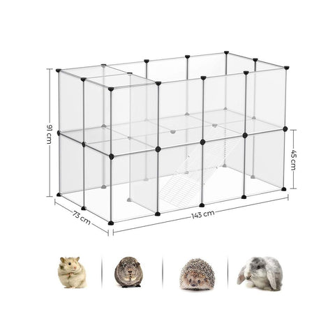 Rootz Outdoor Enclosure - Plastic Plate - Anti-slip Pad - Outdoor Enclosure - Pet Enclosure - Protective Enclosure - PP Plastic Sheet - ABS Plastic Connectors - Transparent - 143 x 73 x 91 cm (L x W x H)