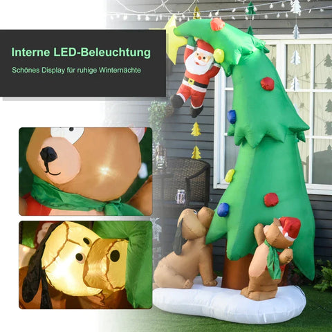 Rootz Inflatable Christmas Tree - Christmas Tree - Santa Claus - Christmas Decoration - Christmas Lights